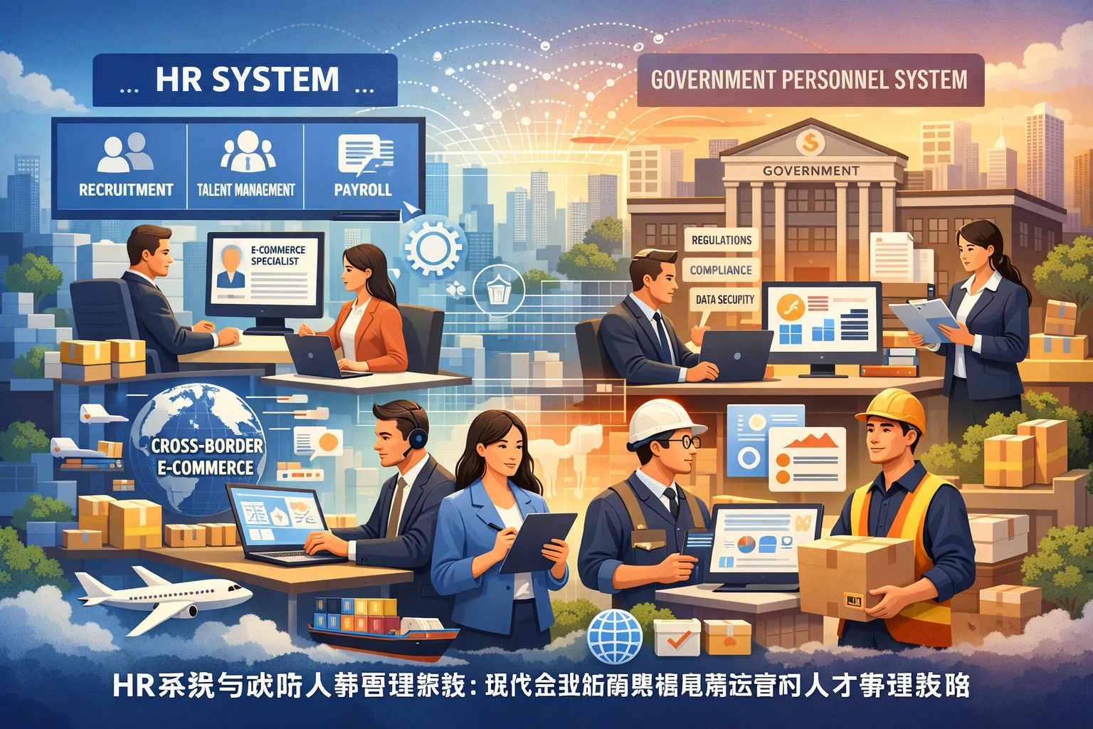 HR系统与政府人事管理系统：现代企业招聘跨境电商运营的人才管理策略