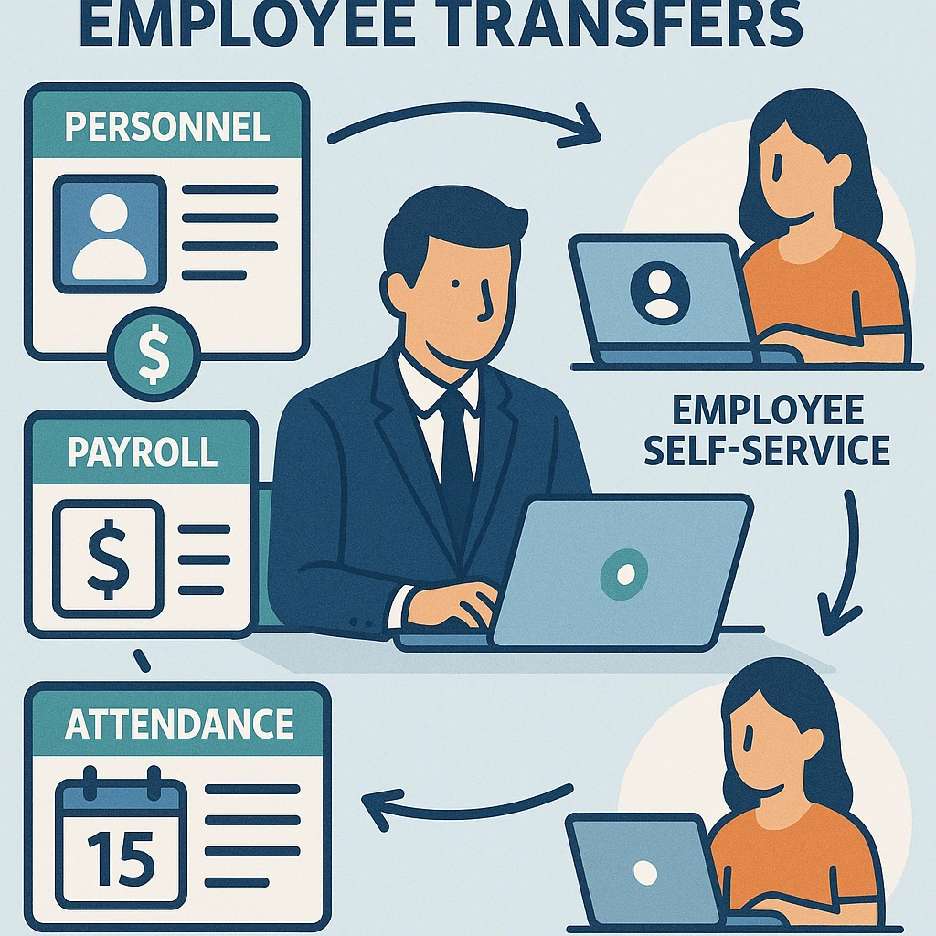 人力资源软件在员工调岗管理中的关键作用：人事工资考勤一体化系统与员工自助系统的协同解决方案