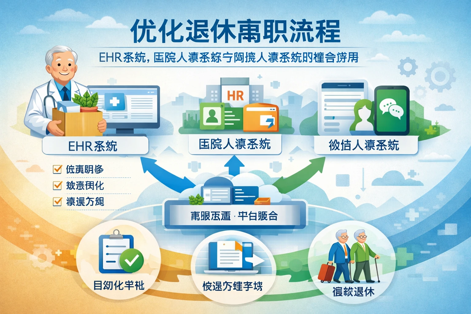 优化退休离职流程：EHR系统、医院人事系统与微信人事系统的整合应用