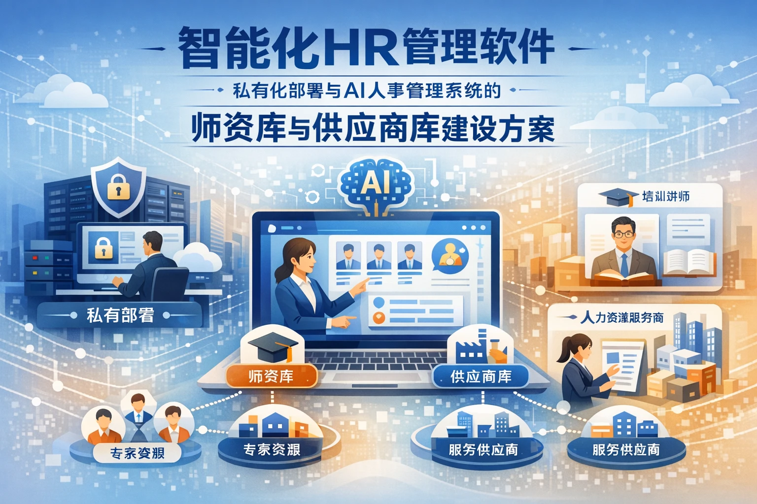 智能化HR管理软件：私有化部署与AI人事管理系统的师资库与供应商库建设方案