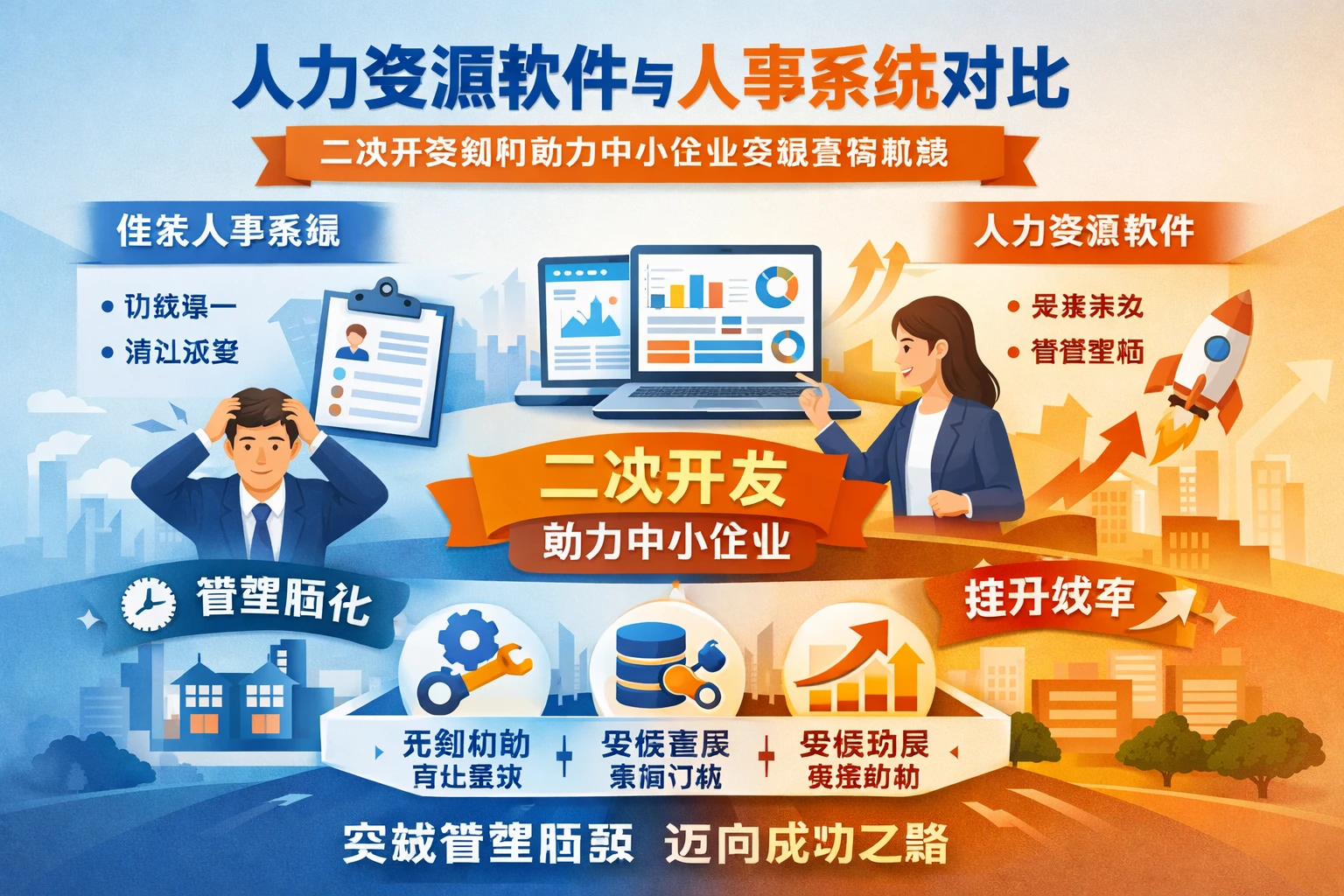 人力资源软件与人事系统对比：二次开发如何助力中小企业突破管理瓶颈