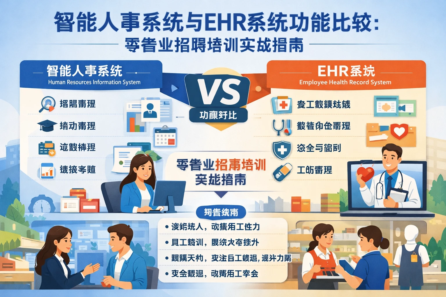 智能人事系统与EHR系统功能比较：零售业招聘培训实战指南