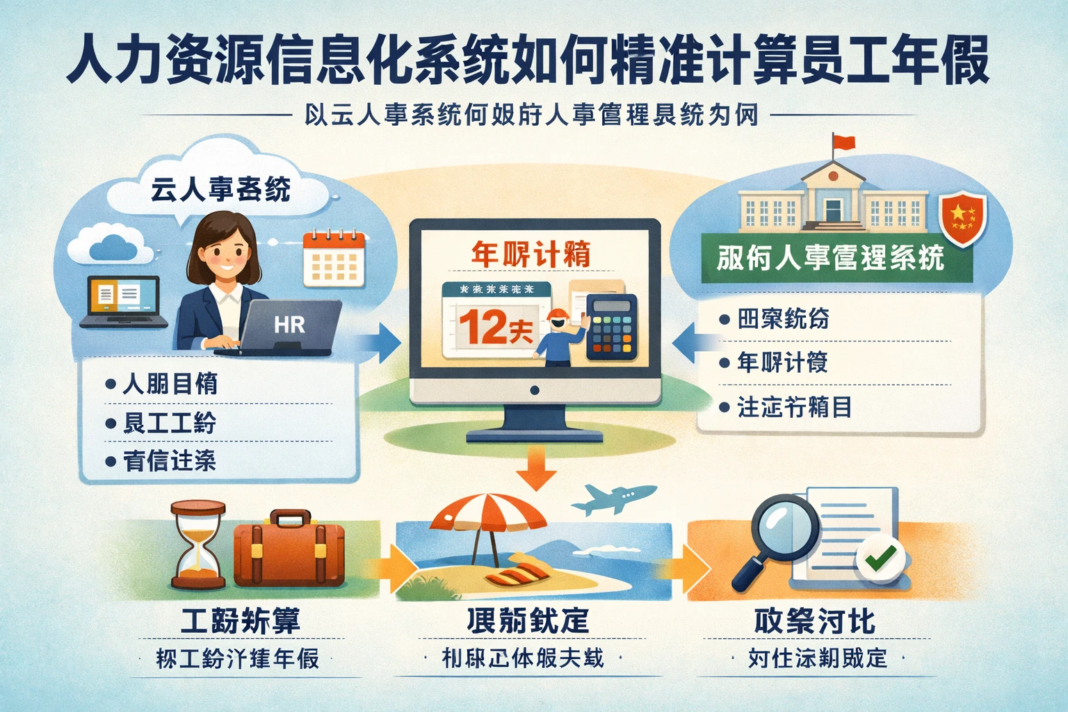 人力资源信息化系统如何精准计算员工年假——以云人事系统和政府人事管理系统为例