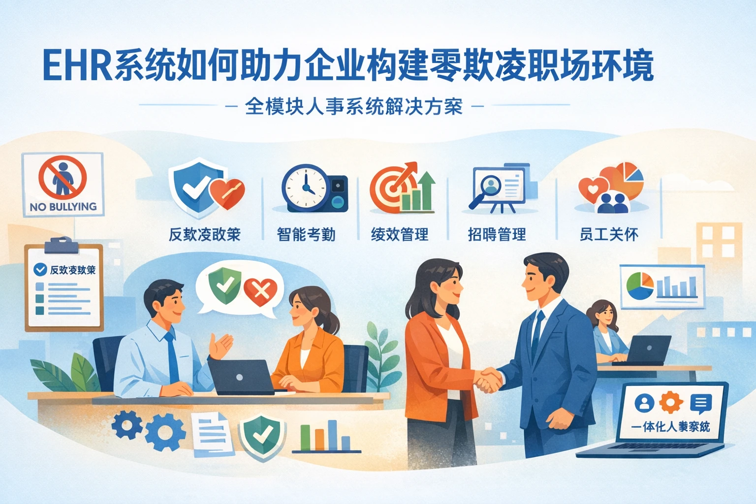 ehr系统如何助力企业构建零欺凌职场环境 - 全模块人事系统解决方案