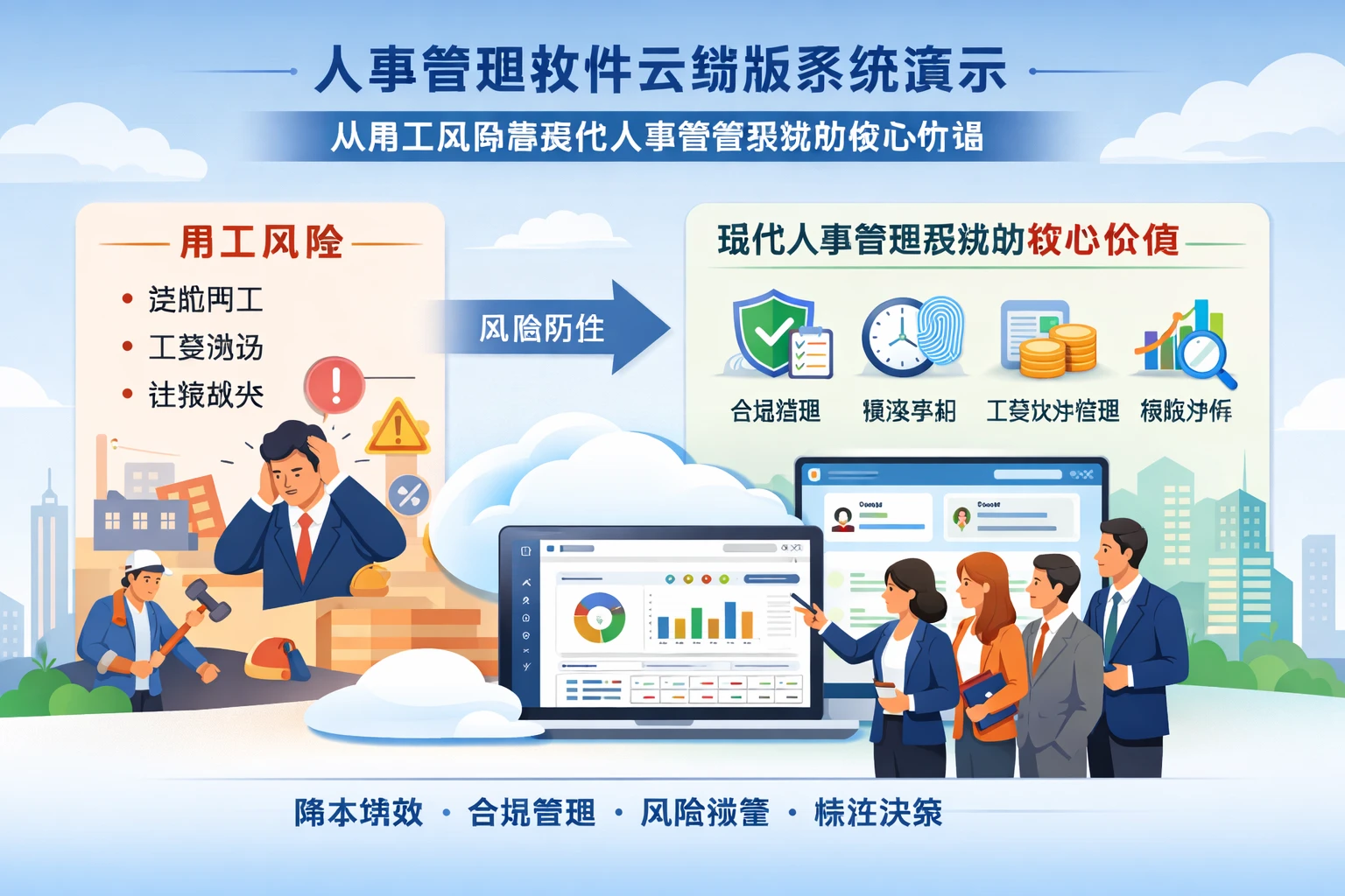人事管理软件云端版系统演示：从用工风险看现代人事管理系统的核心价值