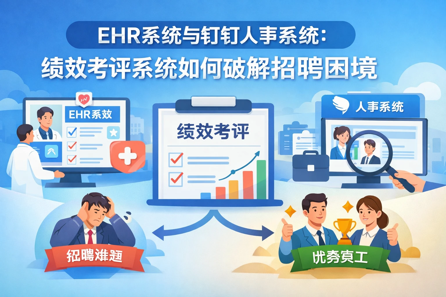 EHR系统与钉钉人事系统：绩效考评系统如何破解招聘困境