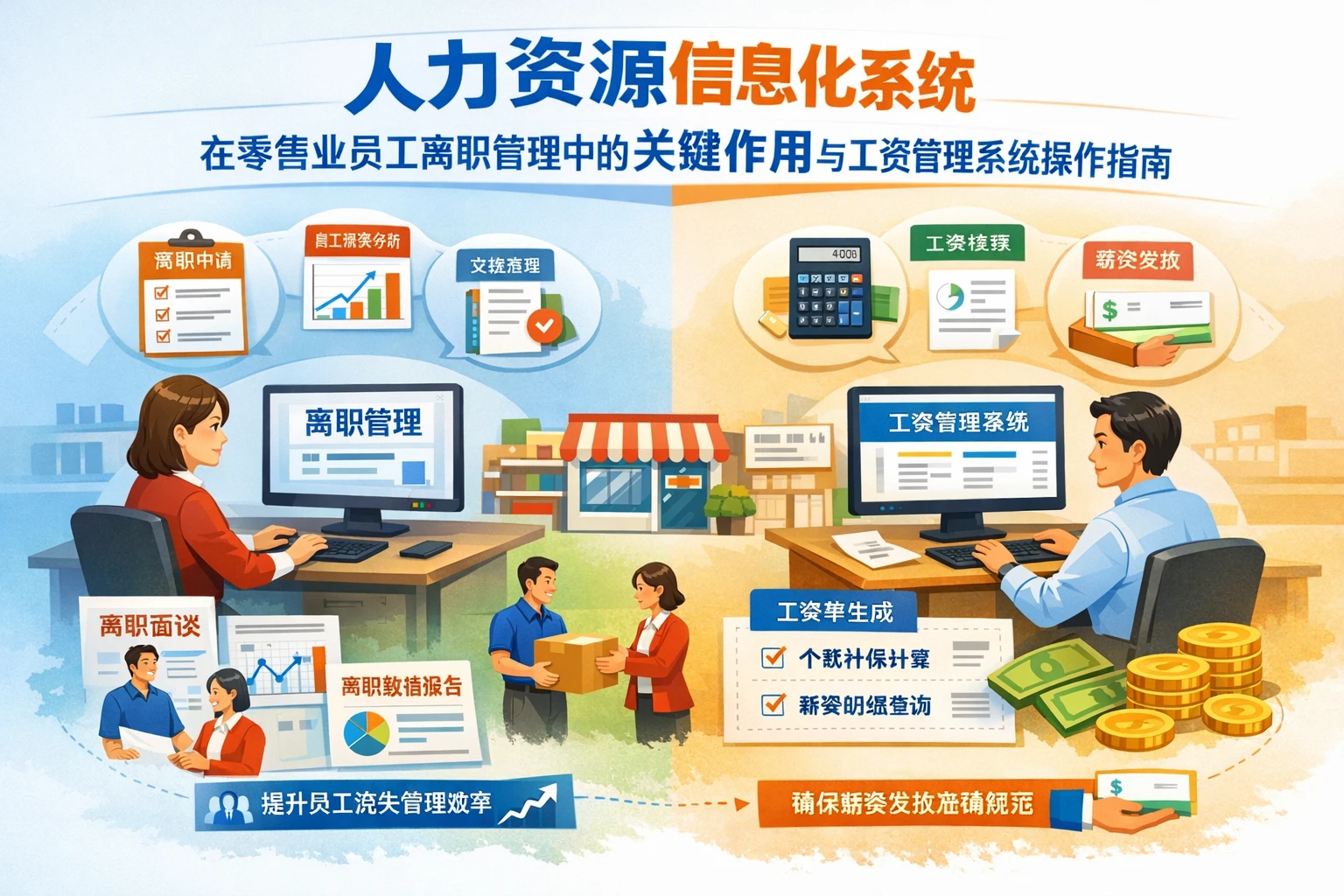 人力资源信息化系统在零售业员工离职管理中的关键作用与工资管理系统操作指南