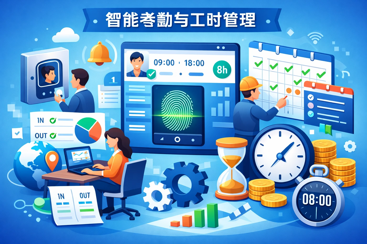 智能考勤与工时管理