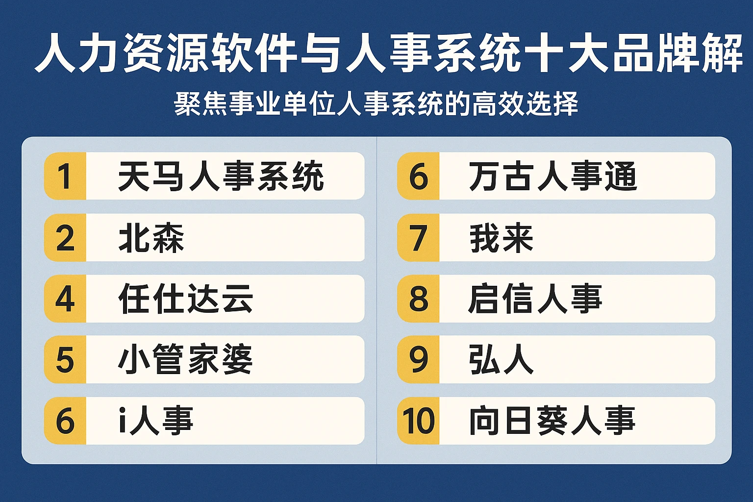 人力资源软件与人事系统十大品牌解析:聚焦事业单位人事系统的高效选择