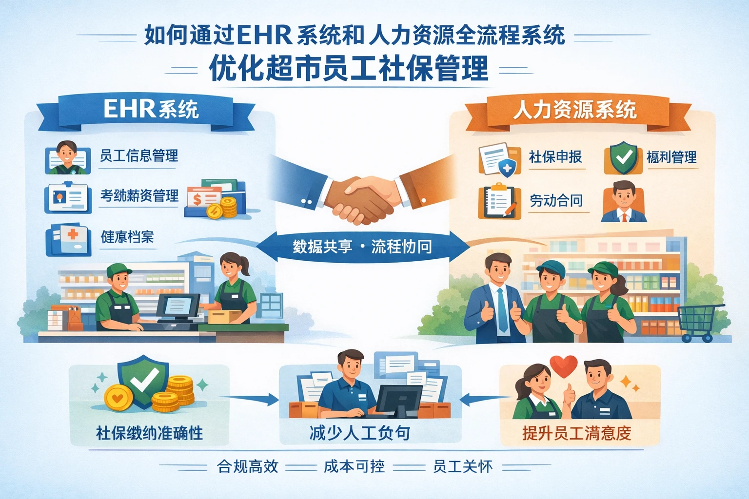 如何通过EHR系统和人力资源全流程系统优化超市员工社保管理