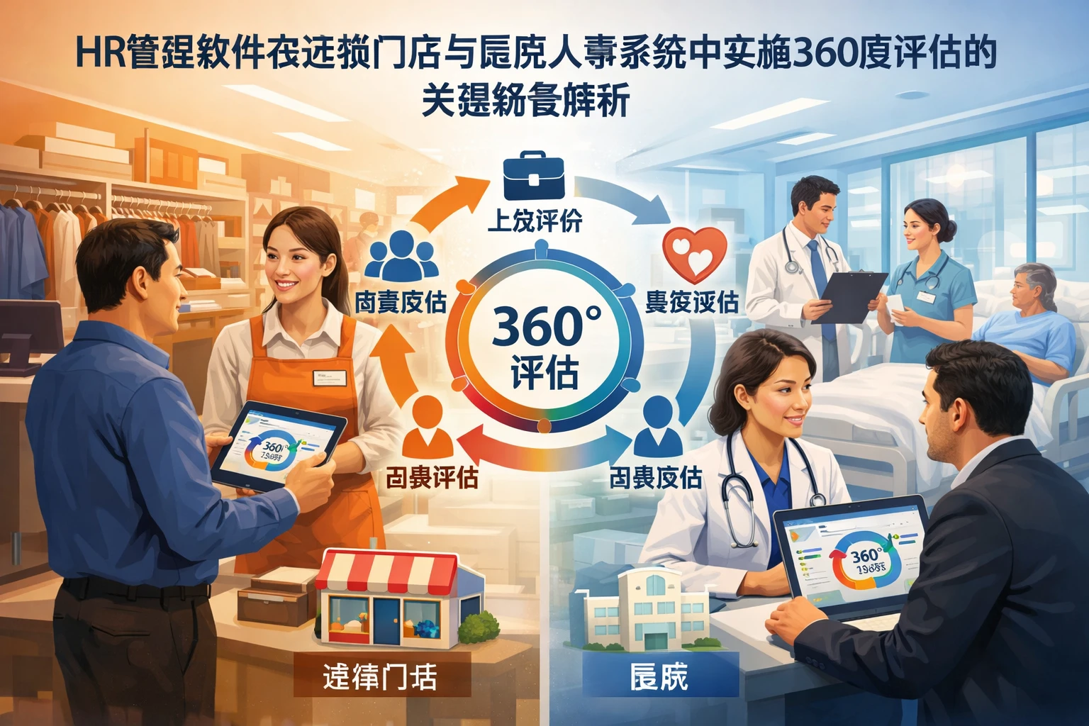 HR管理软件在连锁门店与医院人事系统中实施360度评估的关键场景解析