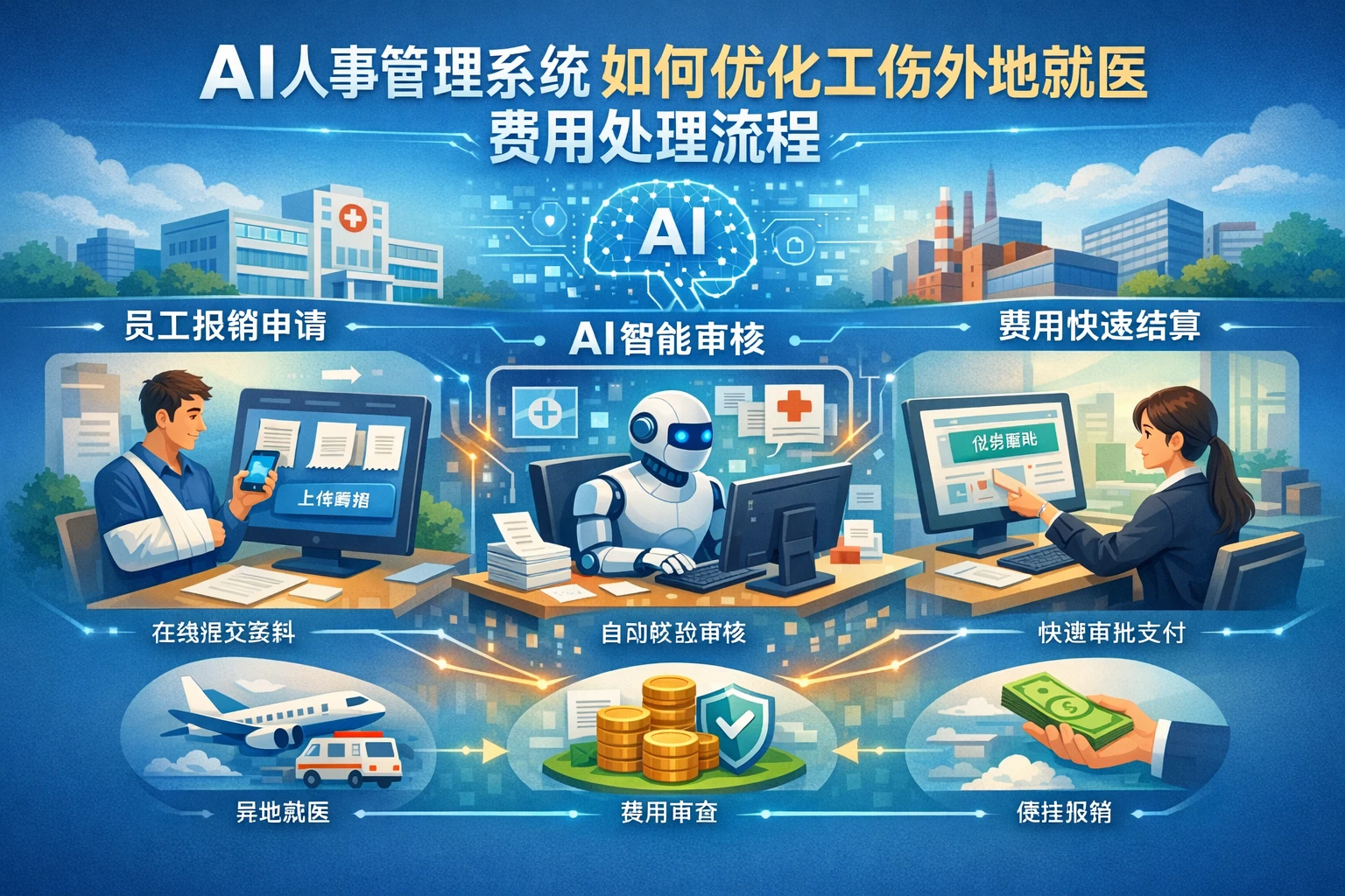 AI人事管理系统如何优化工伤外地就医费用处理流程