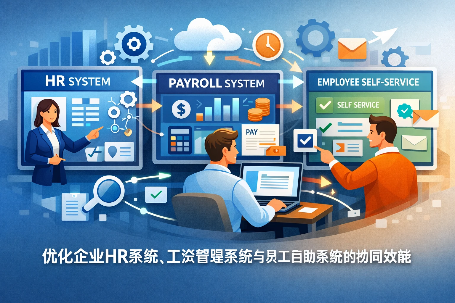 优化企业HR系统、工资管理系统与员工自助系统的协同效能
