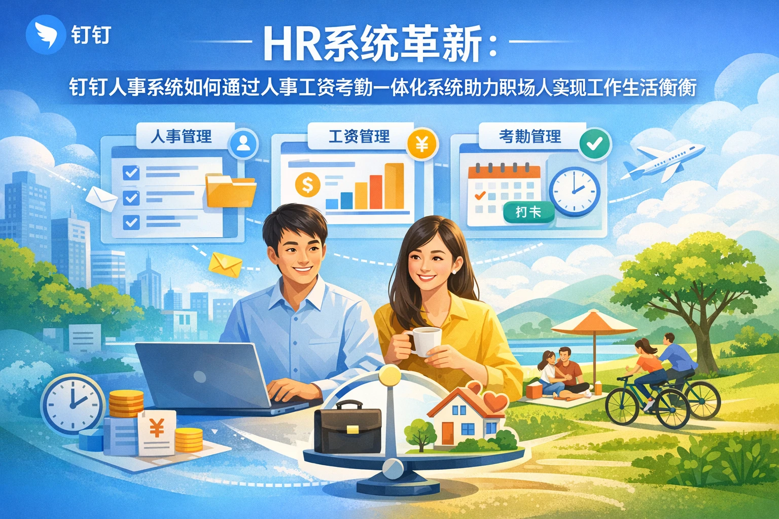 HR系统革新：钉钉人事系统如何通过人事工资考勤一体化系统助力职场人实现工作生活平衡
