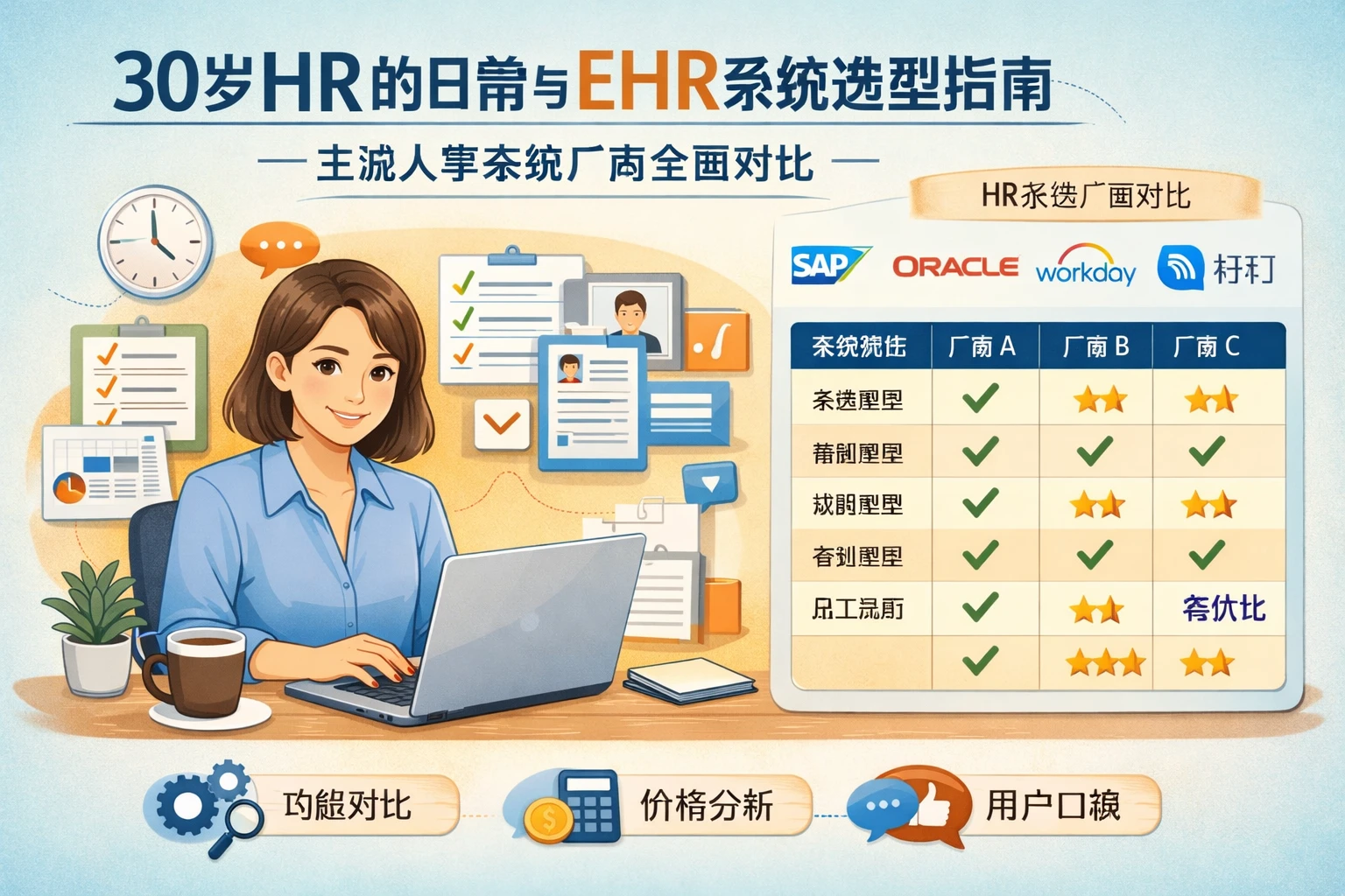 30岁HR的日常与ehr系统选型指南：主流人事系统厂商全面对比