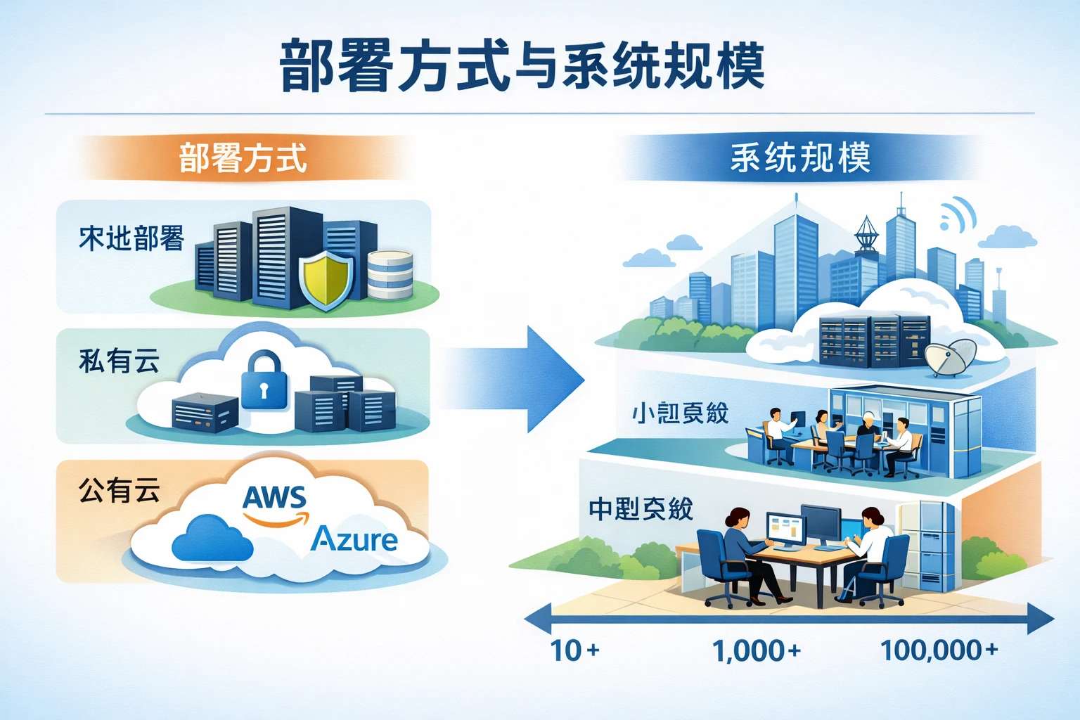 部署方式与系统规模