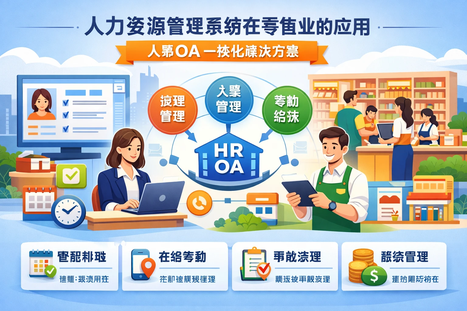 人力资源管理系统在零售业的应用：人事OA一体化解决方案