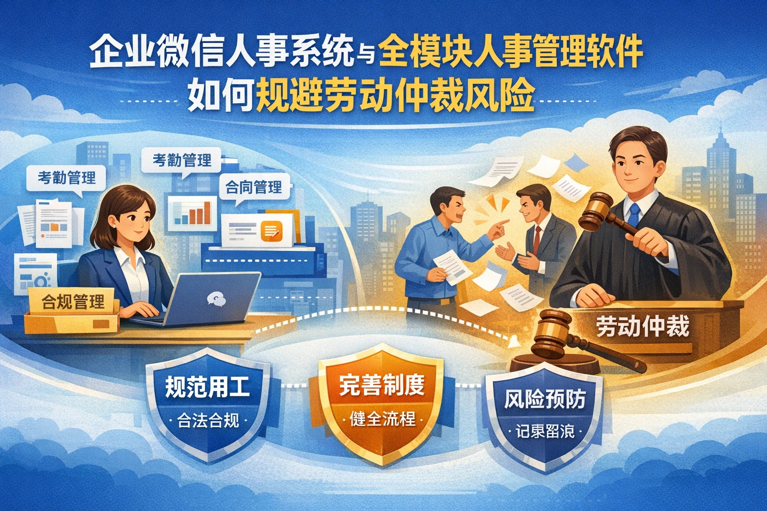 企业微信人事系统与全模块人事管理软件如何规避劳动仲裁风险