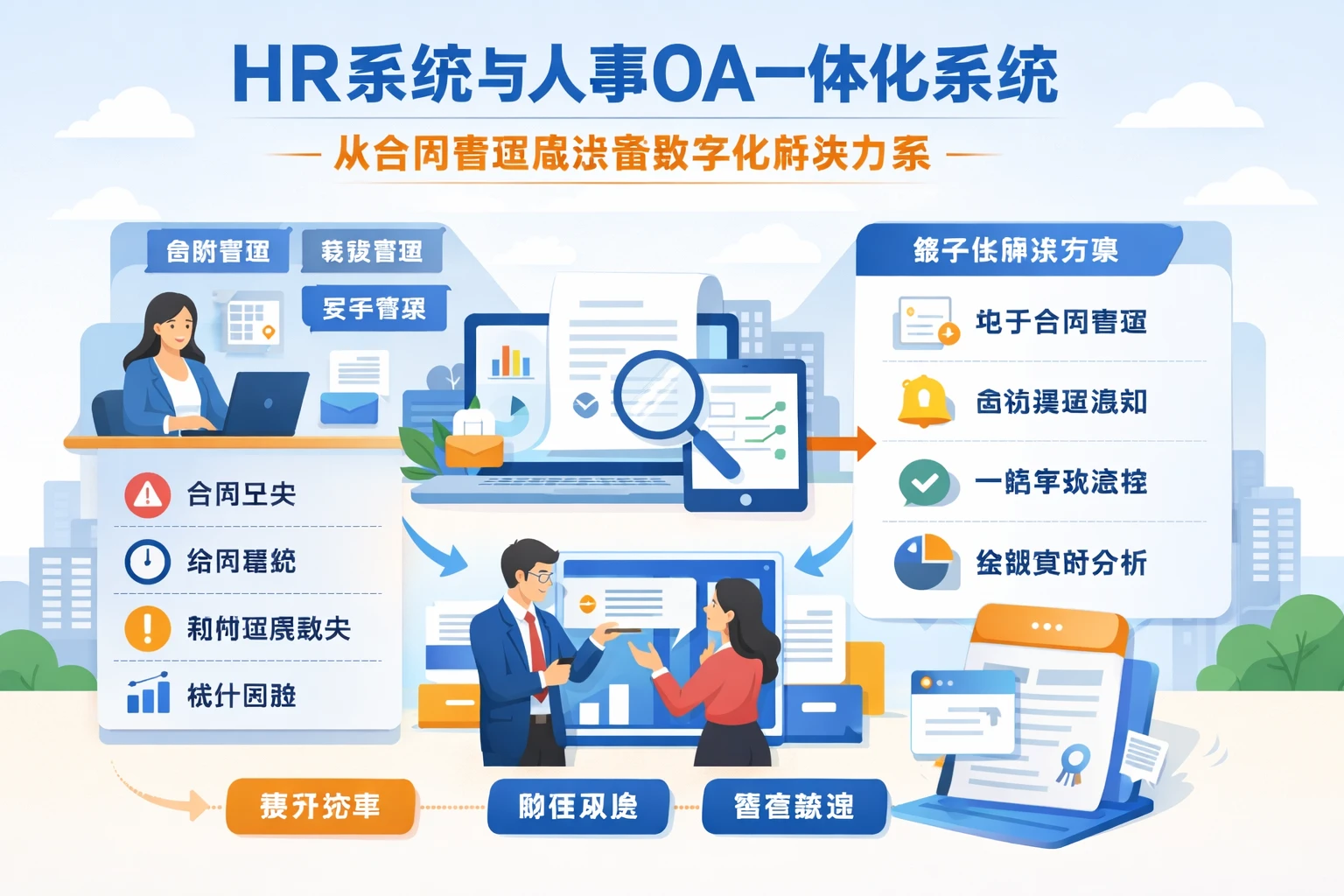 HR系统与人事OA一体化系统:从合同管理痛点看数字化解决方案