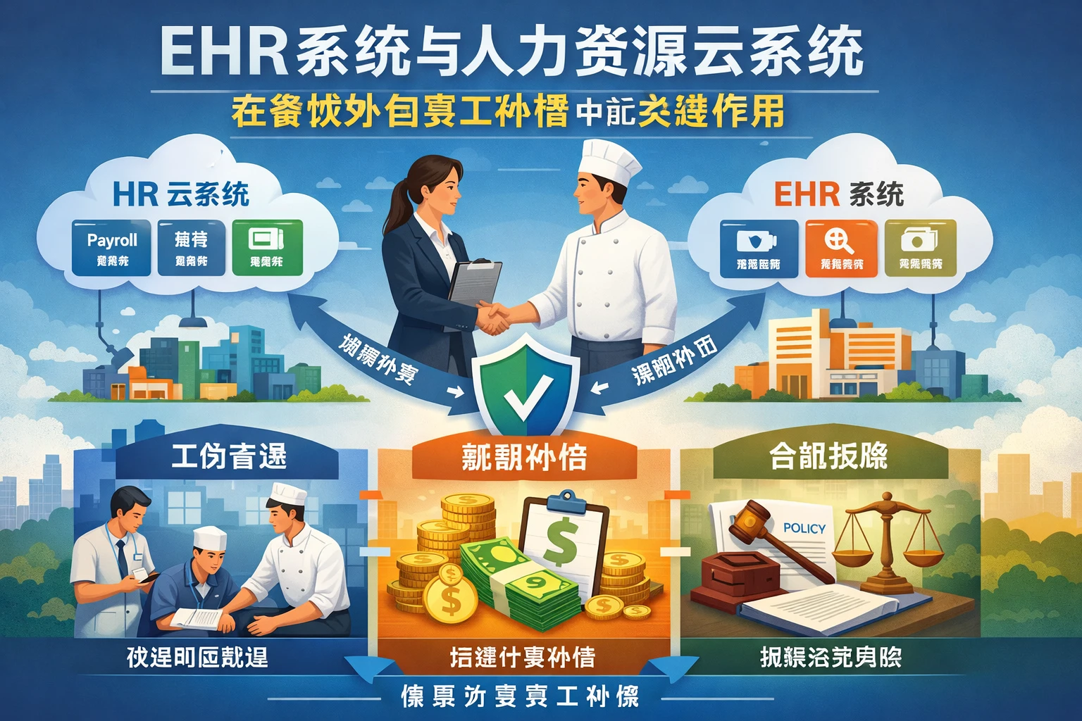EHR系统与人力资源云系统在餐饮外包员工补偿中的关键作用