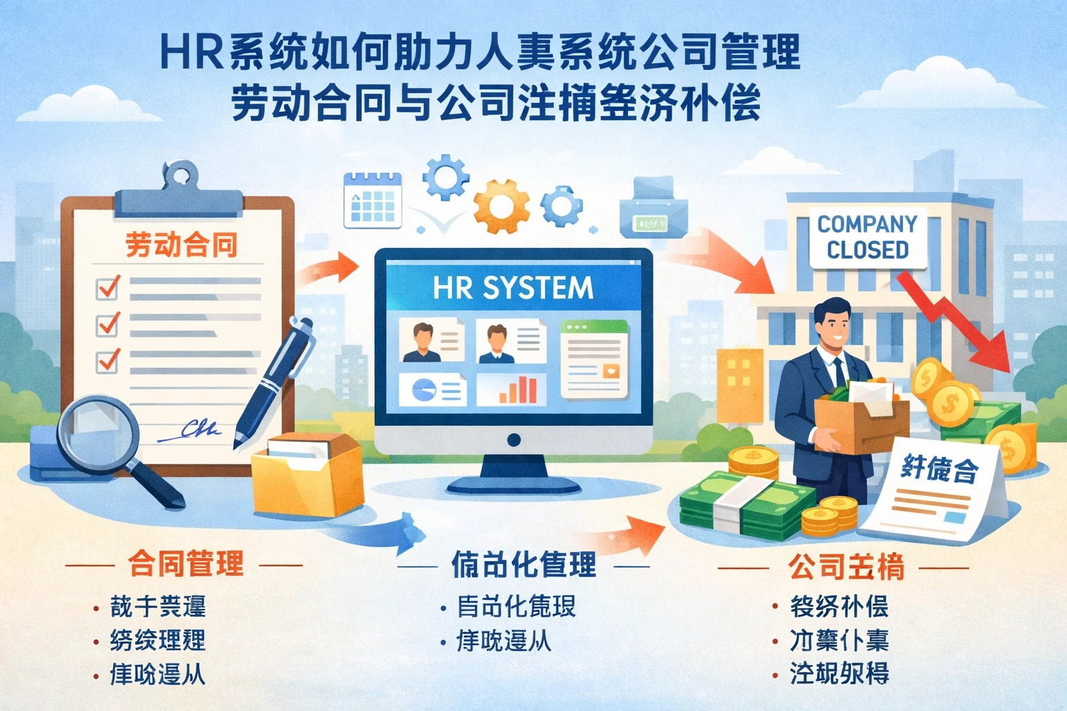 HR系统如何助力人事系统公司管理劳动合同与公司注销经济补偿