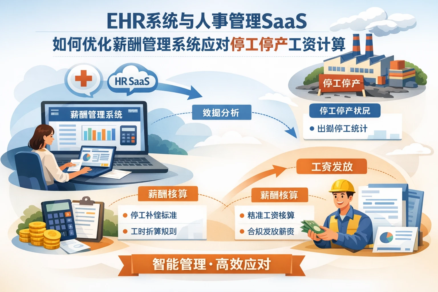 EHR系统与人事管理SaaS如何优化薪酬管理系统应对停工停产工资计算