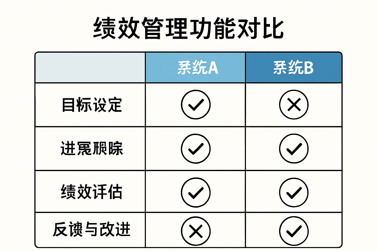 绩效管理功能对比