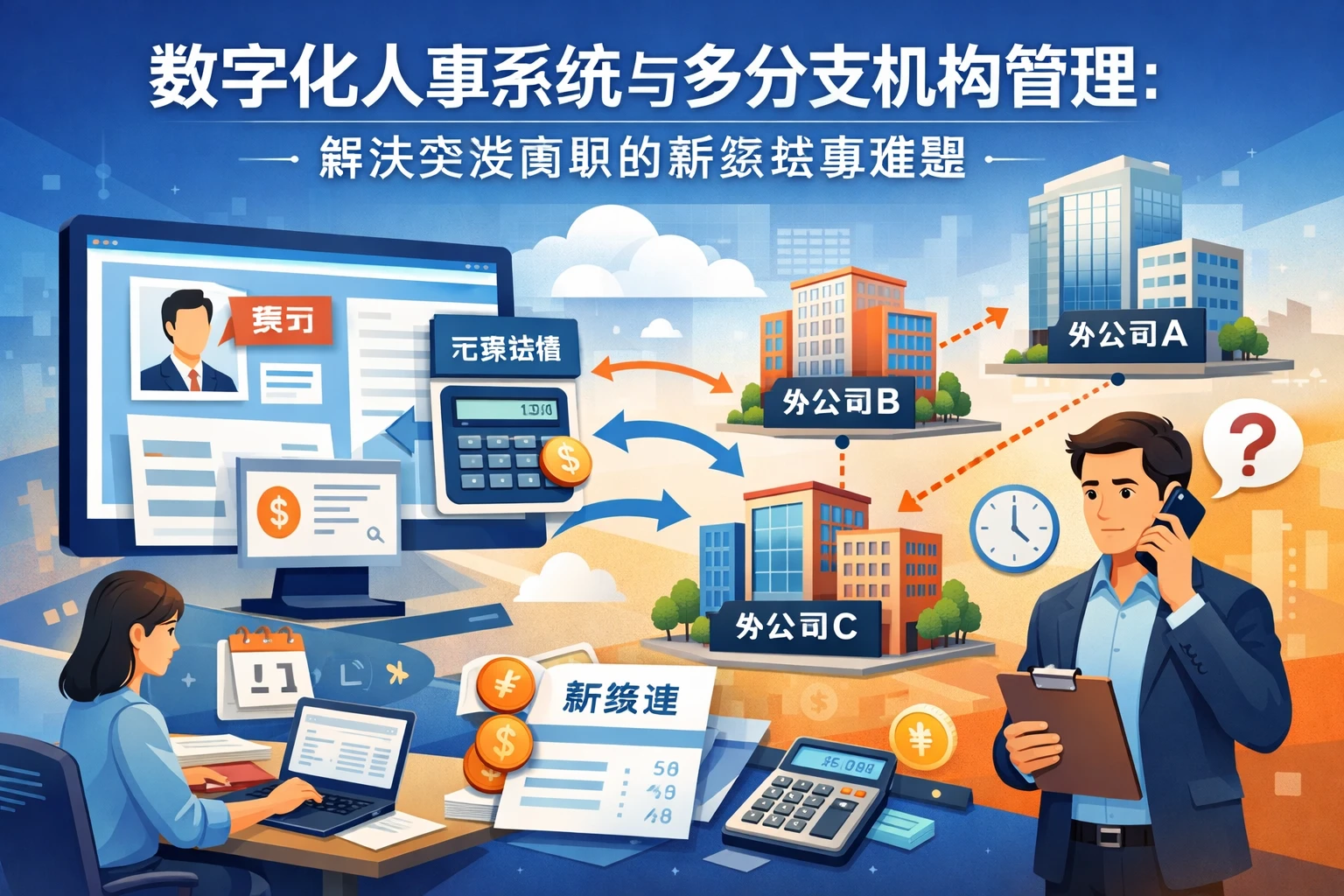 数字化人事系统与多分支机构管理:解决突发离职的薪资结算难题