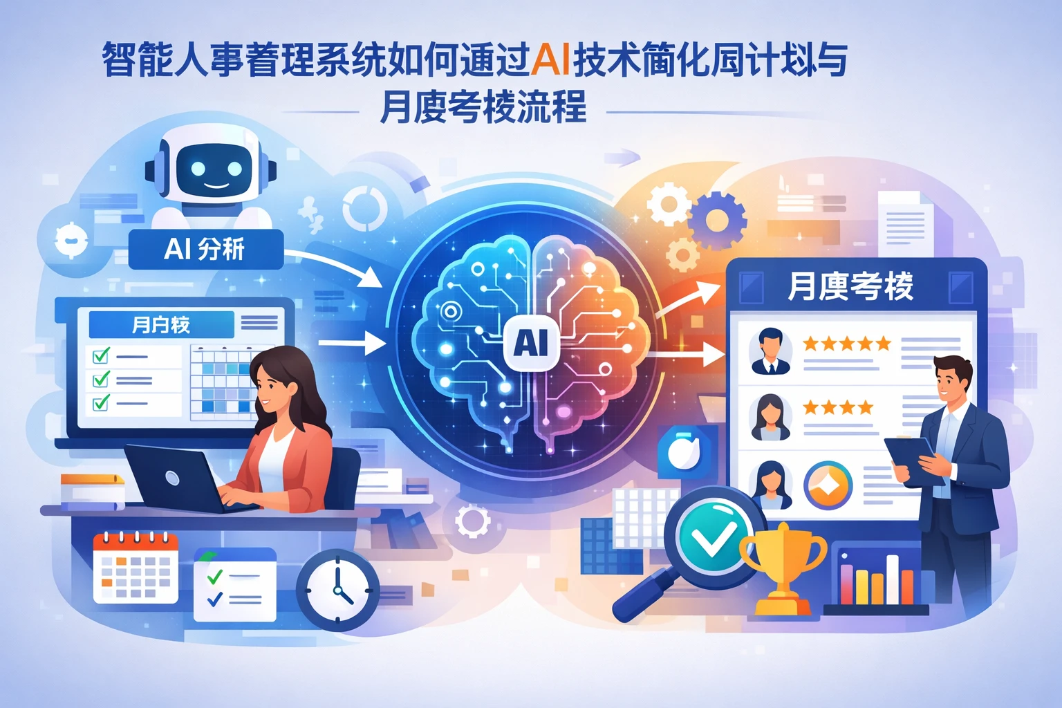 智能人事管理系统如何通过AI技术简化周计划与月度考核流程