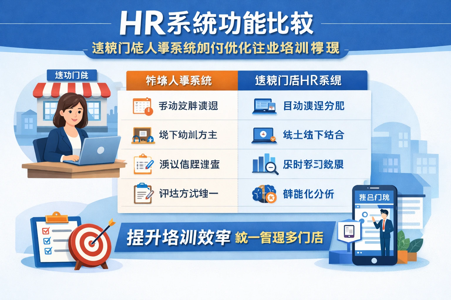 HR系统功能比较：连锁门店人事系统如何优化企业培训管理