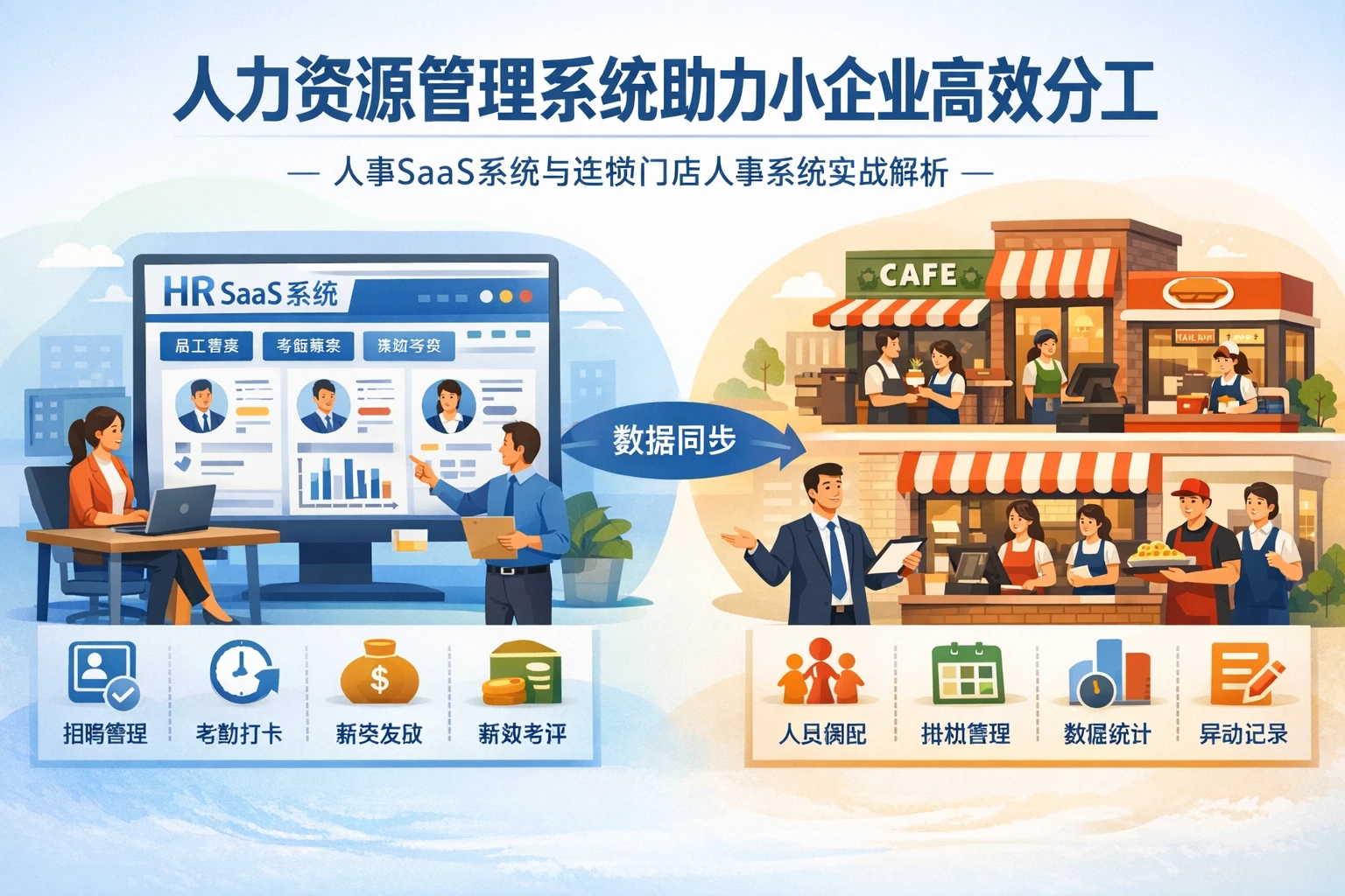 人力资源管理系统助力小企业高效分工 - 人事SaaS系统与连锁门店人事系统实战解析