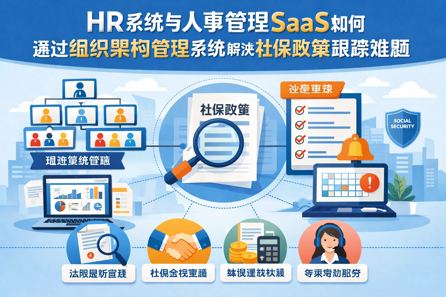HR系统与人事管理SaaS如何通过组织架构管理系统解决社保政策跟踪难题