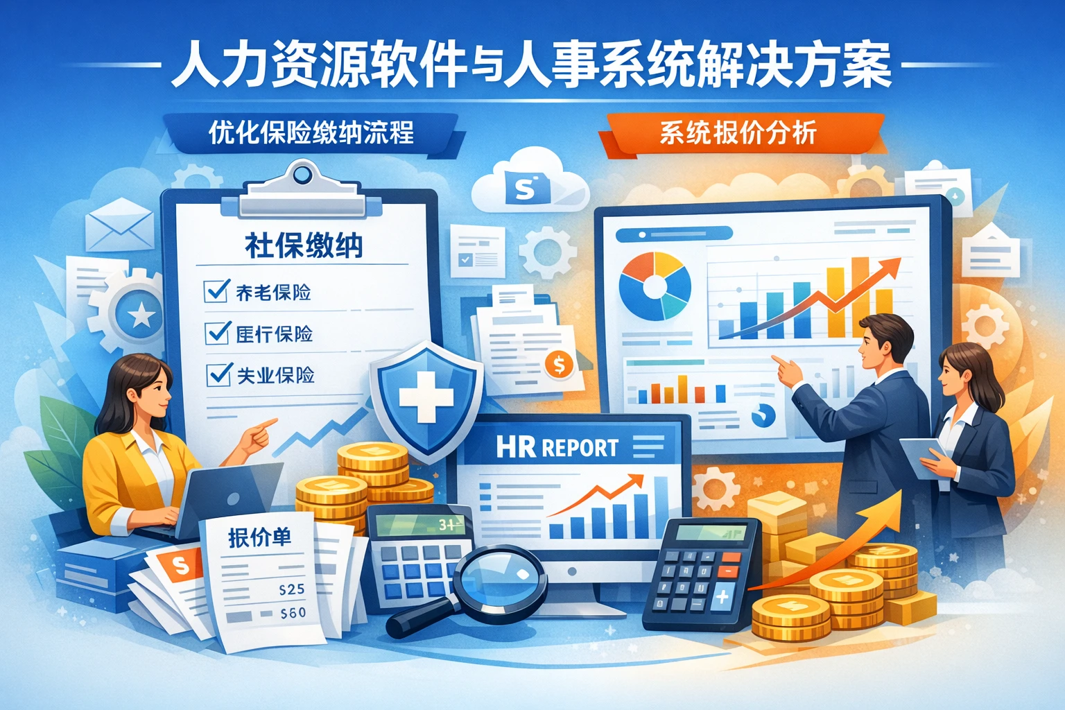 人力资源软件与人事系统解决方案：优化保险缴纳流程及系统报价分析