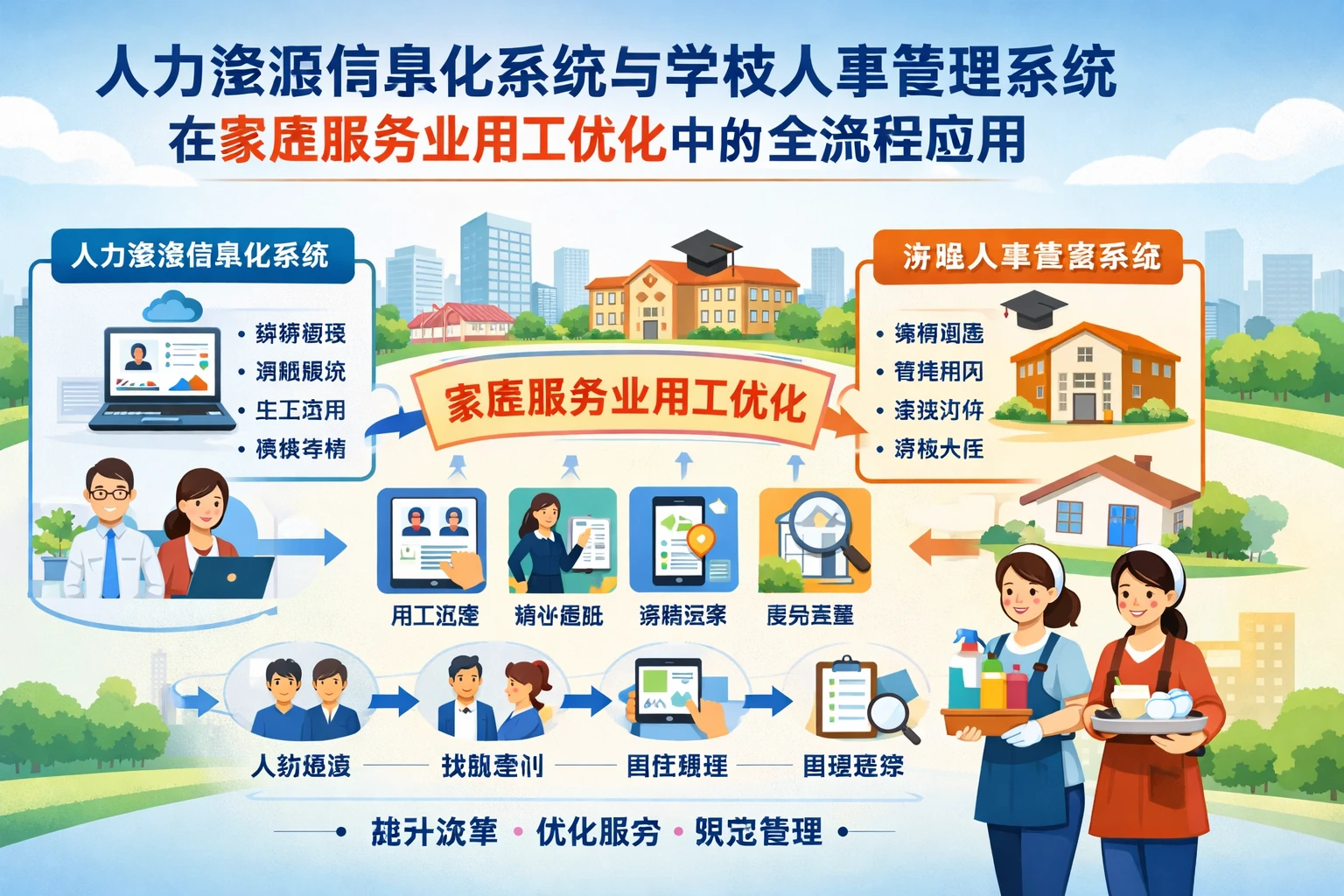 人力资源信息化系统与学校人事管理系统在家庭服务业用工优化中的全流程应用