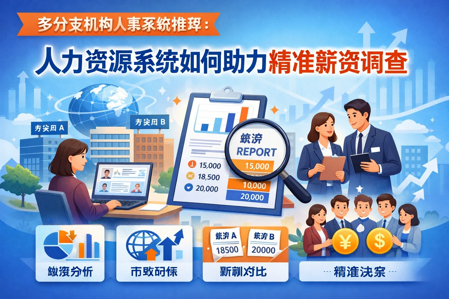 多分支机构人事系统推荐:人力资源系统如何助力精准薪资调查