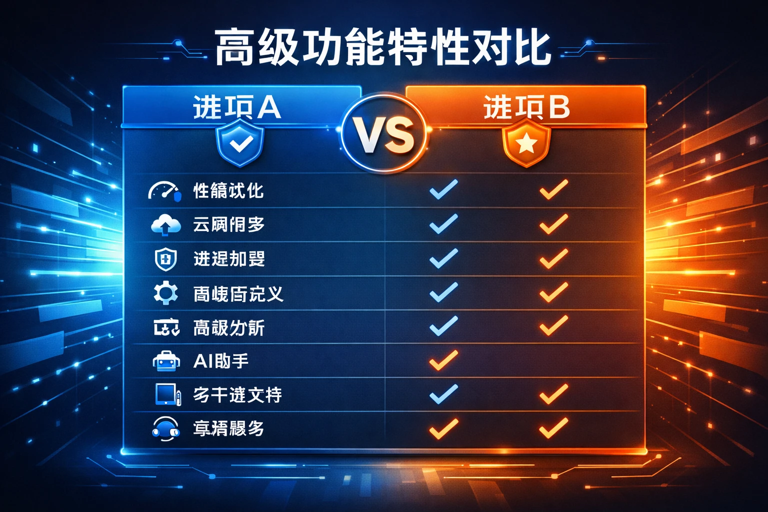 高级功能特性对比