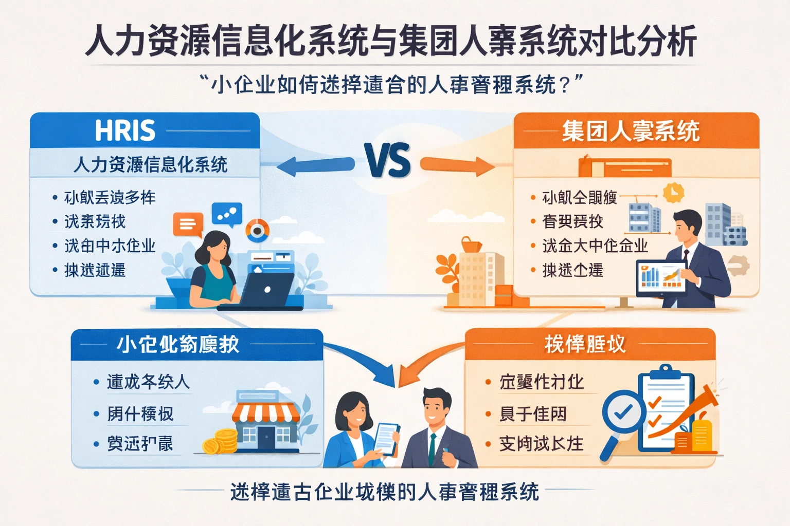 人力资源信息化系统与集团人事系统对比分析：小企业如何选择适合的人事管理系统