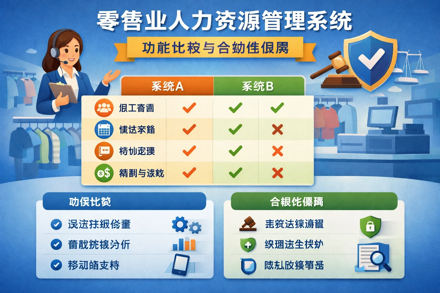 零售业人力资源管理系统：功能比较与合规性保障