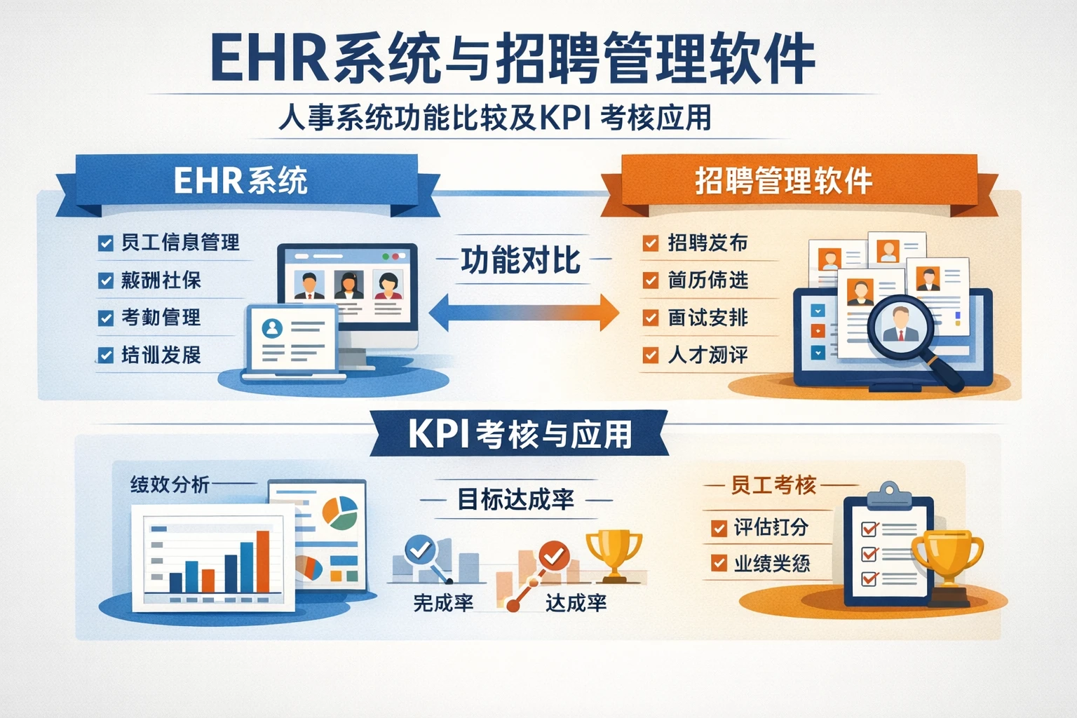 ehr系统与招聘管理软件：人事系统功能比较及KPI考核应用