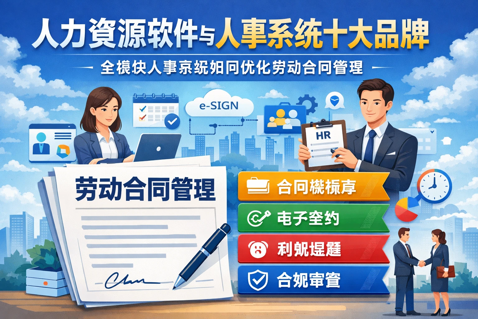 人力资源软件与人事系统十大品牌：全模块人事系统如何优化劳动合同管理