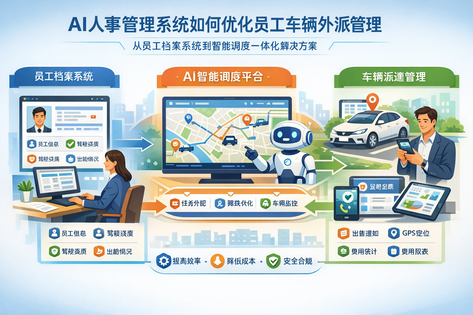 AI人事管理系统如何优化员工车辆外派管理 - 从员工档案系统到智能调度一体化解决方案