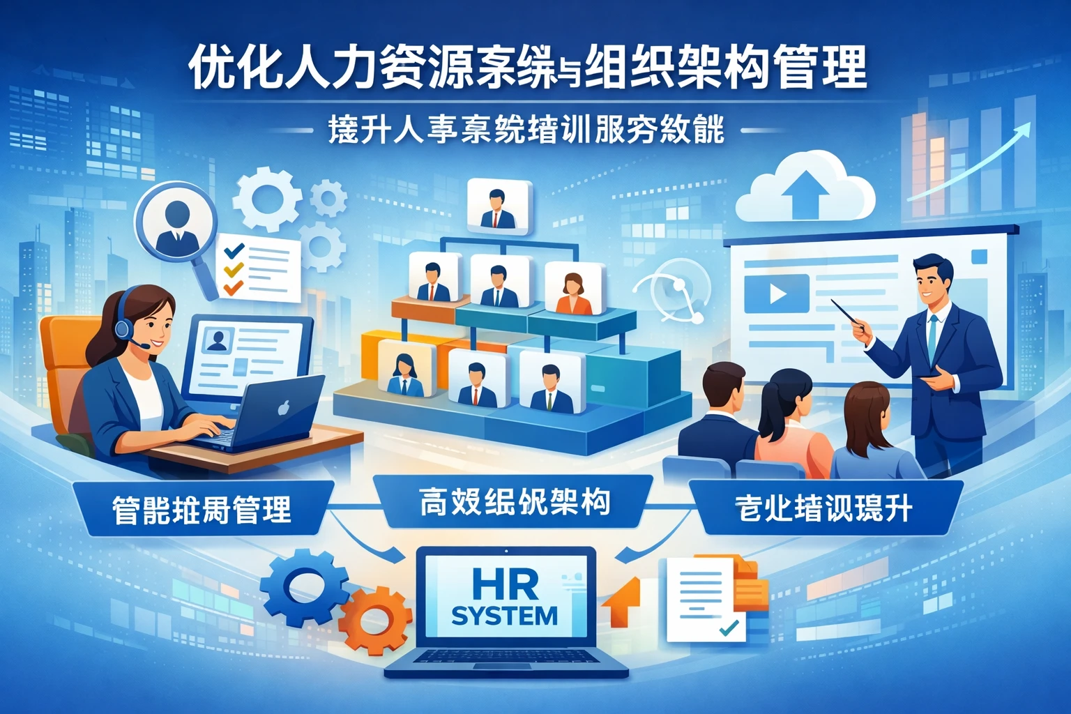 优化人力资源系统与组织架构管理，提升人事系统培训服务效能