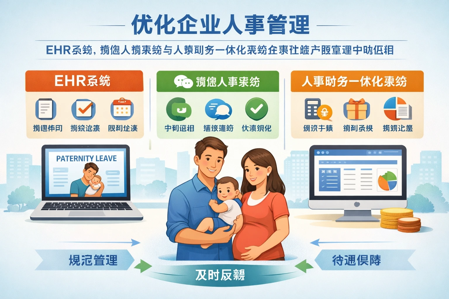 优化企业人事管理：EHR系统、微信人事系统与人事财务一体化系统在男性陪产假管理中的应用