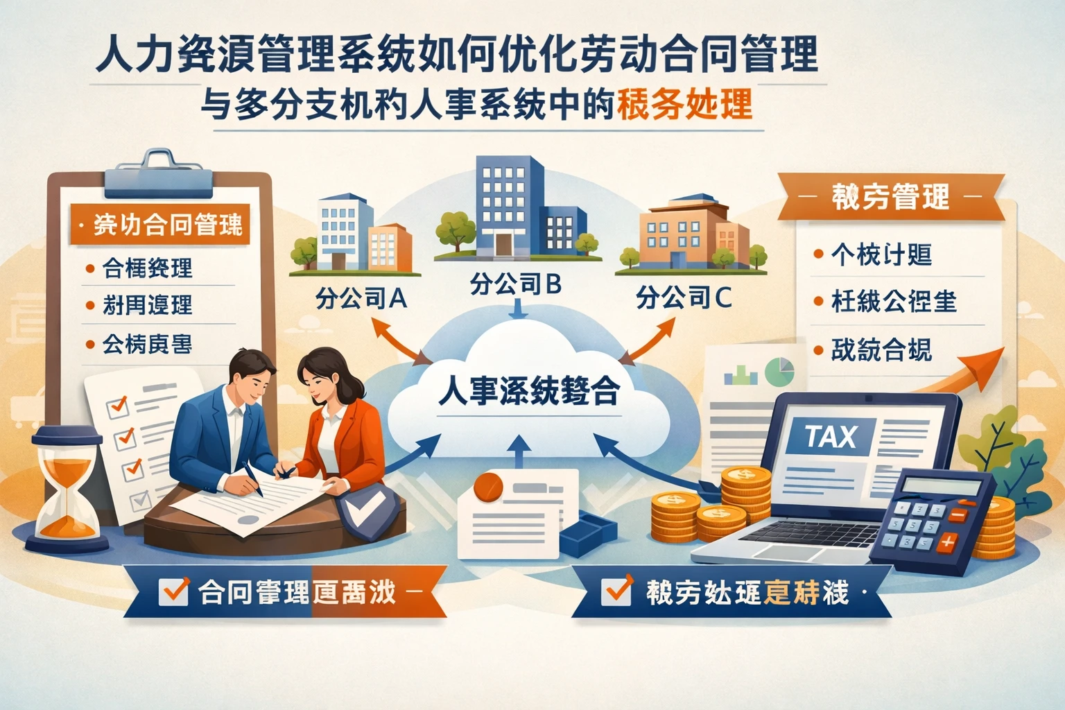 人力资源管理系统如何优化劳动合同管理与多分支机构人事系统中的税务处理