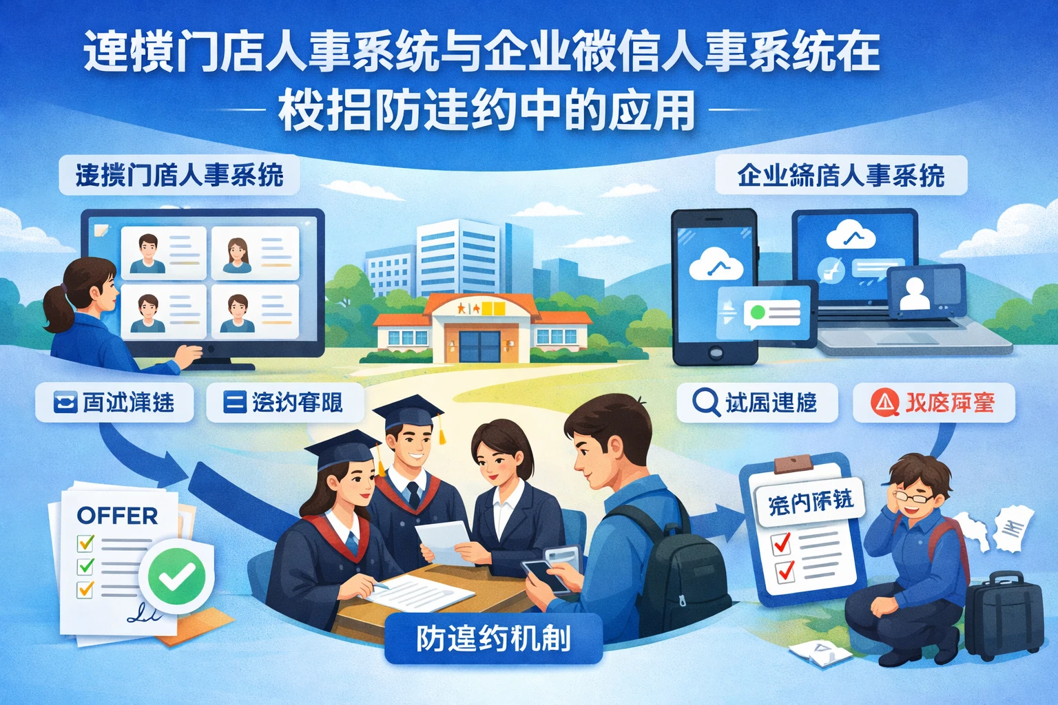 连锁门店人事系统与企业微信人事系统在校招防违约中的应用