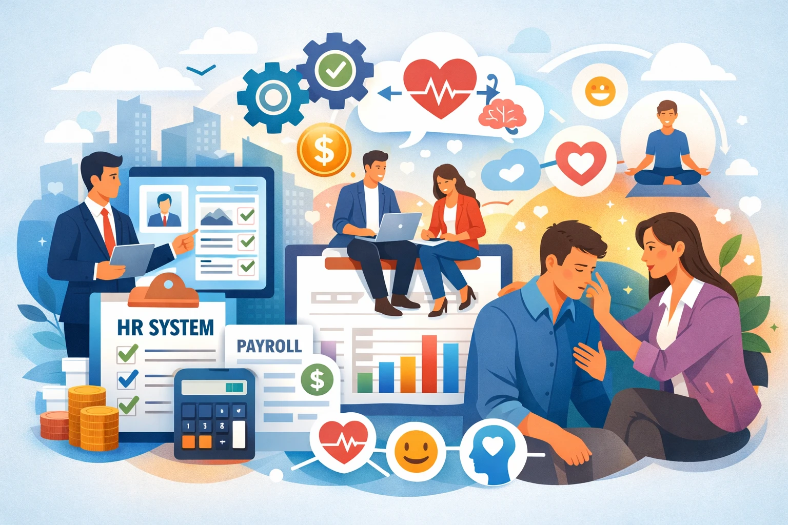 优化人事管理系统实施服务与薪酬管理系统，提升组织情绪健康管理能力