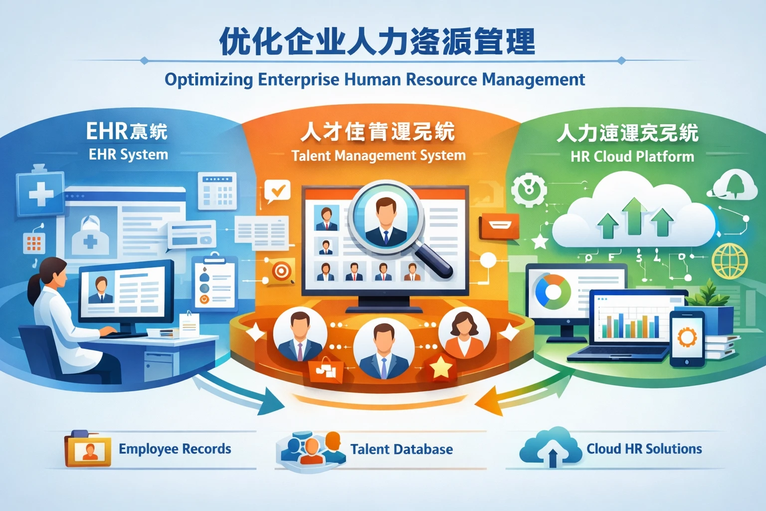 优化企业人力资源管理：EHR系统、人才库管理系统与人力资源云系统的关键作用