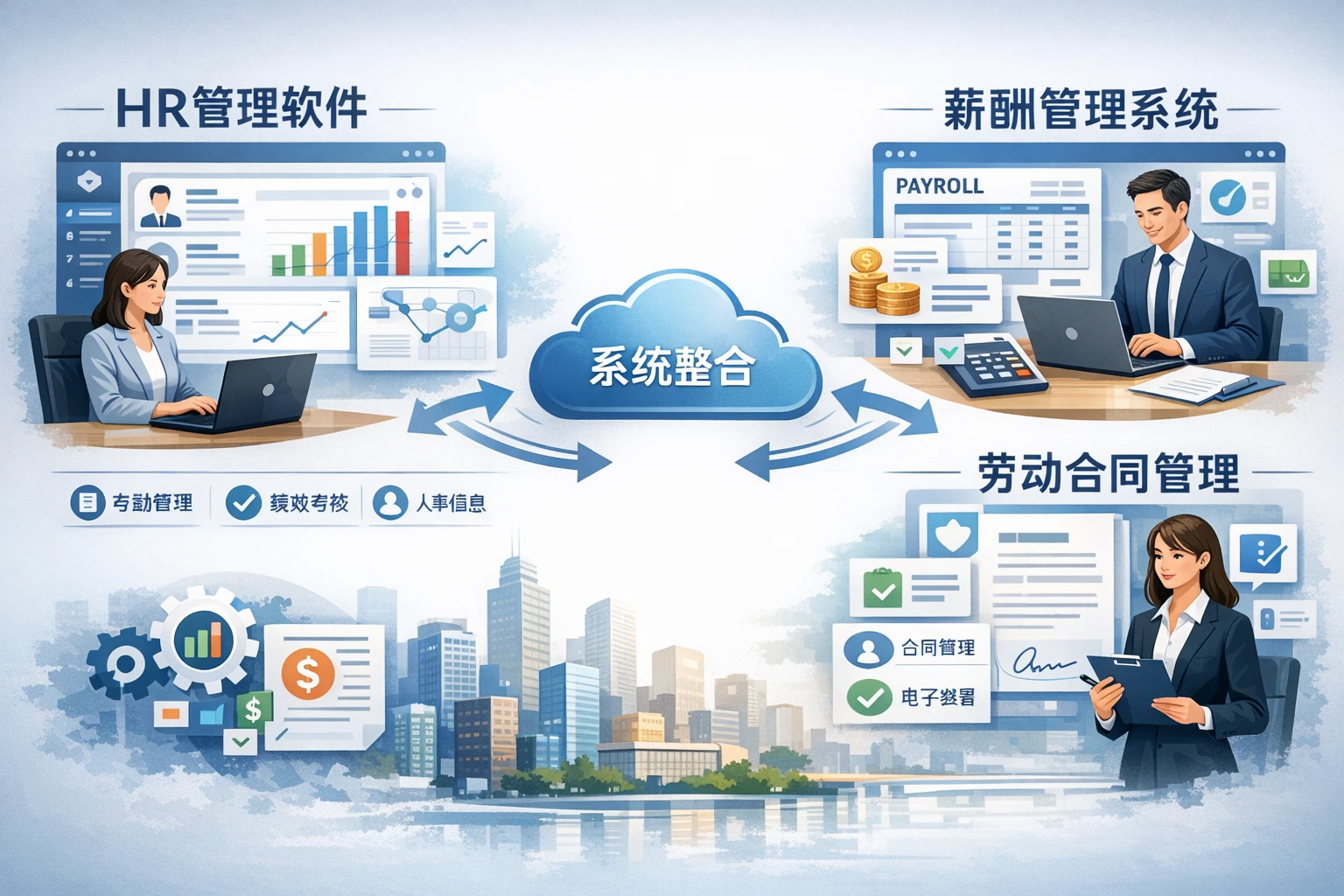 现代企业高效管理：HR管理软件、薪酬管理系统与劳动合同管理系统的整合应用