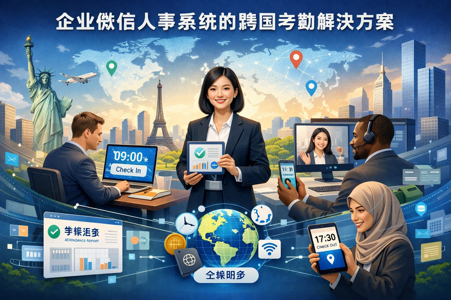 企业微信人事系统的跨国考勤解决方案