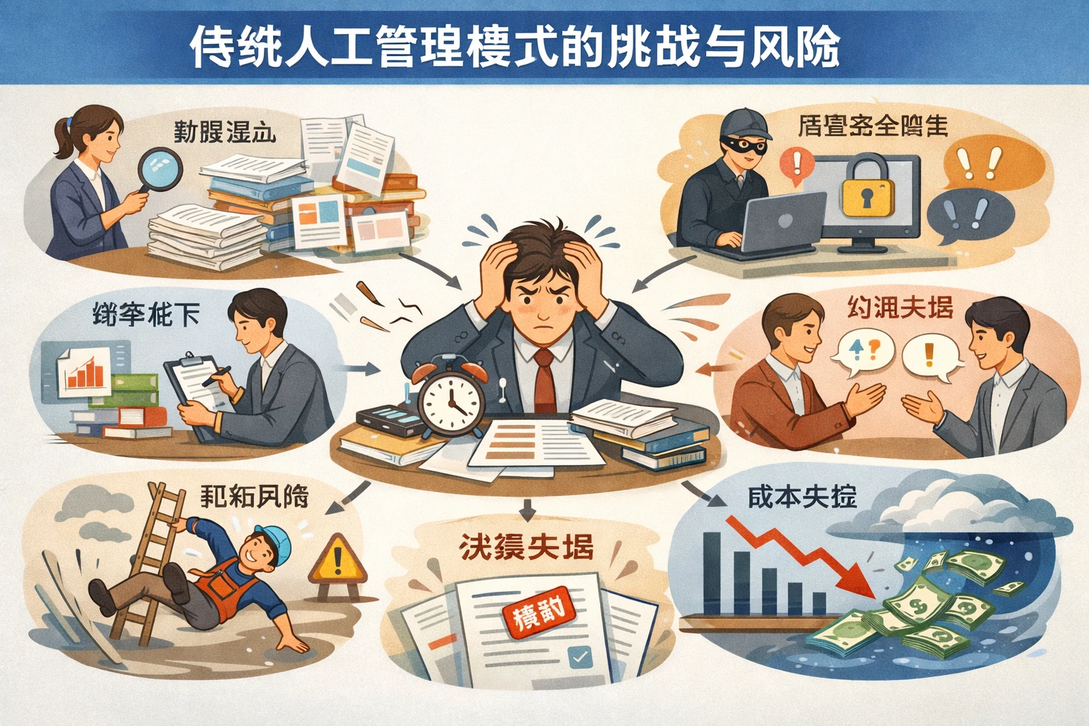 传统人工管理模式的挑战与风险